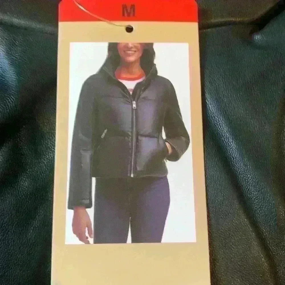 Faux leather puffer coat - Picture 3 of 3